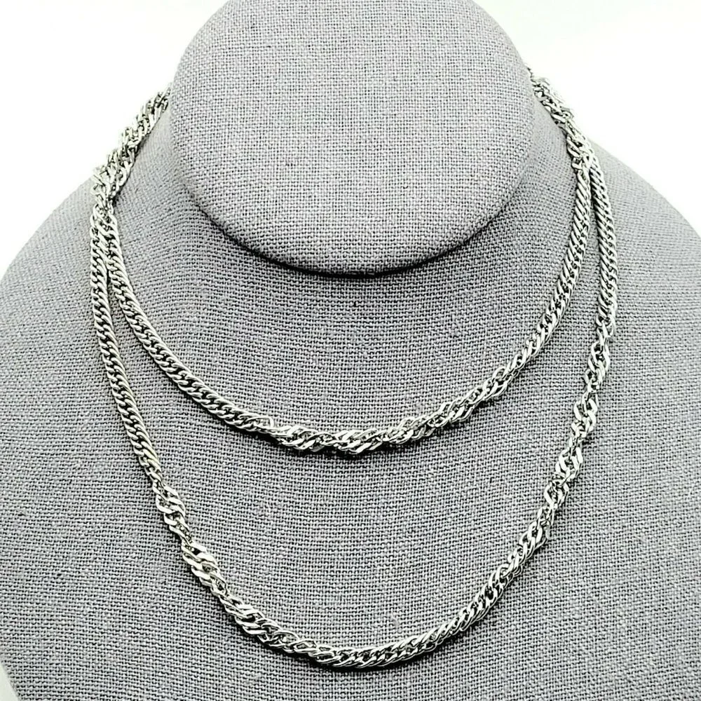 Vintage Sarah Coventry Silver Tone Necklace Chain 30